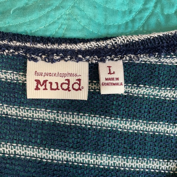 Mudd Navy and White Stripped Sweater Large - Picture 2 of 5